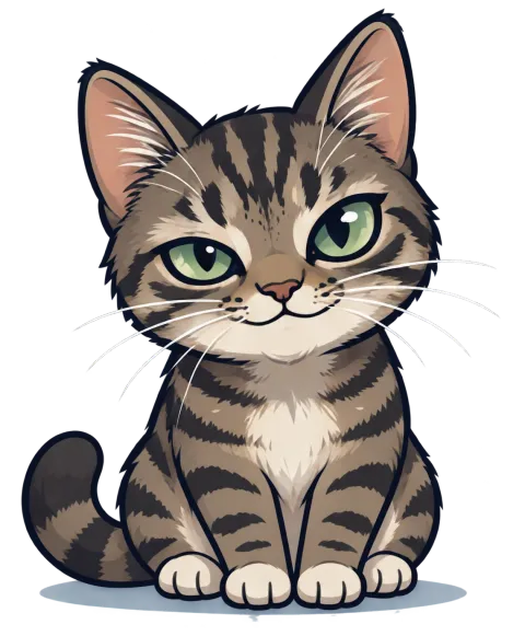Silice, l’assistante IA de VetCoreSolution, représentée par un chat tigré
